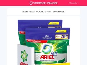 🧺💥 Ariel Waspods: 70+70 GRATIS! / Mario Russo Cardigan / Ruitenreinigerset / Zitkussen / Luchtreiniger 1+1