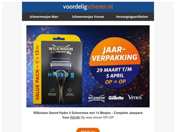 Gillette en Wilkinson Scheermesjes |Voordeelverpakking | Staffelkorting