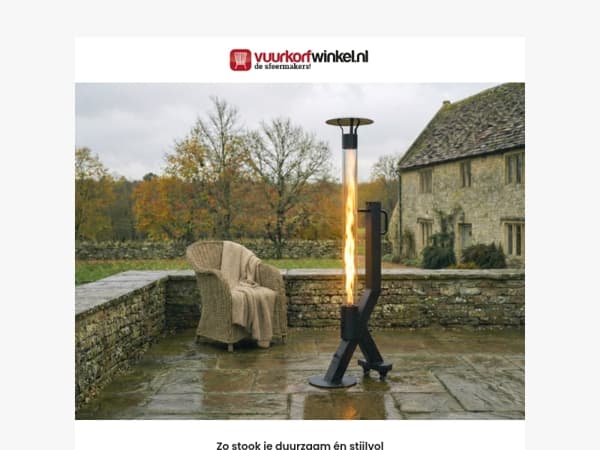 Stijlvol verwarmen zonder rook, gas of elektra