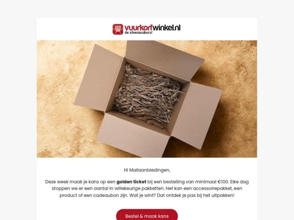 Jouw bestelling is goud waard!