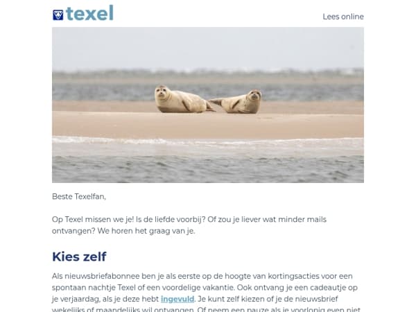 Hé Texelfan, op Texel missen we je