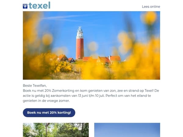 Boek nu met 20% Zomerkorting