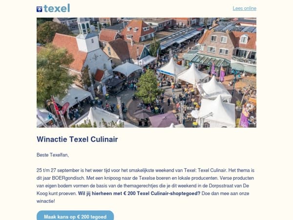 Win € 200 tegoed voor Texel Culinair!
