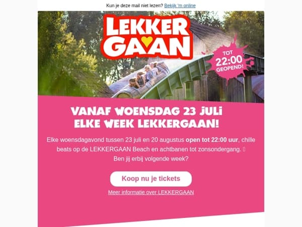 Park open tot 22:00 uur - LEKKERGAAN in Walibi 🎡🌅