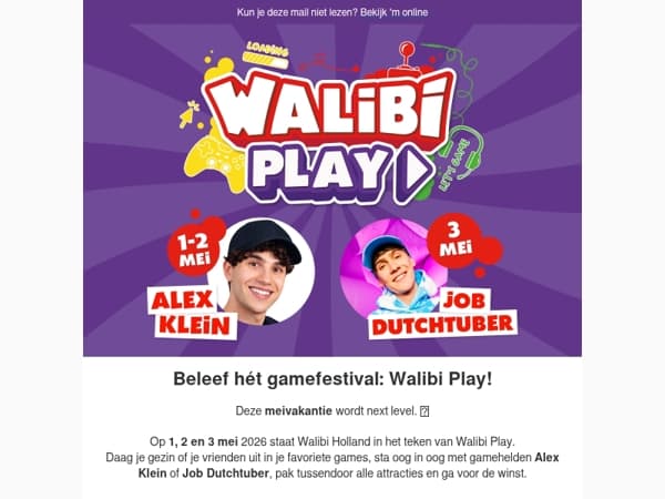 🎮 Ontmoet Dutchtuber en Alex Klein tijdens Walibi Play!