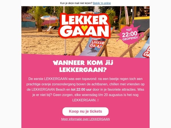 ☀️ Tot 22:00 open = meer tijd voor thrills & chills