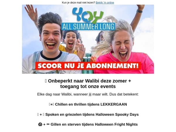 Onbeperkt Walibi deze zomer + toegang tot alle events 🎡