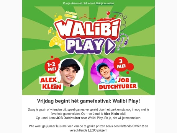 🎮 Vrijdag begint Walibi Play met Dutchtuber en Alex Klein