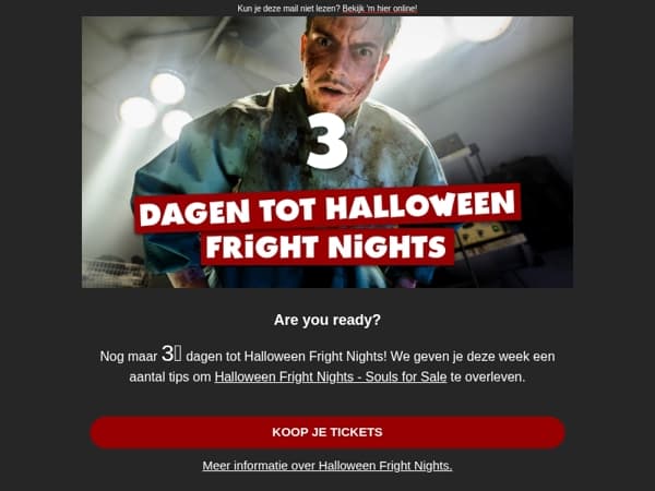 Nog 3️⃣ dagen tot Halloween Fright Nights
