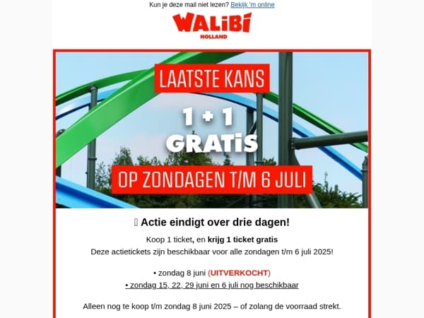 🤩 Laatste kans: 1+1 ticket gratis!