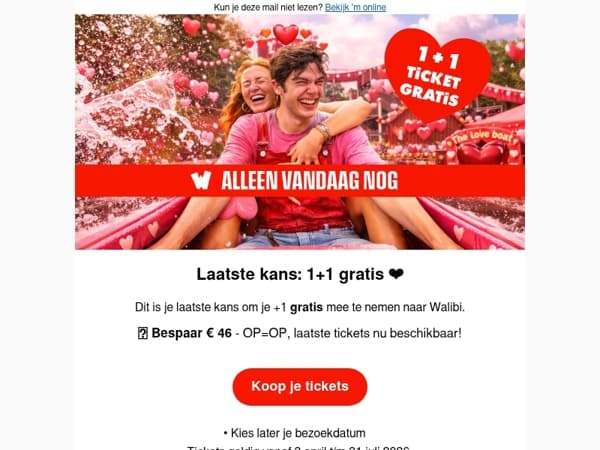 Laatste kans: 1+1 gratis ❤️