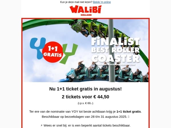 📣 Deal alert: 1+1 ticket gratis