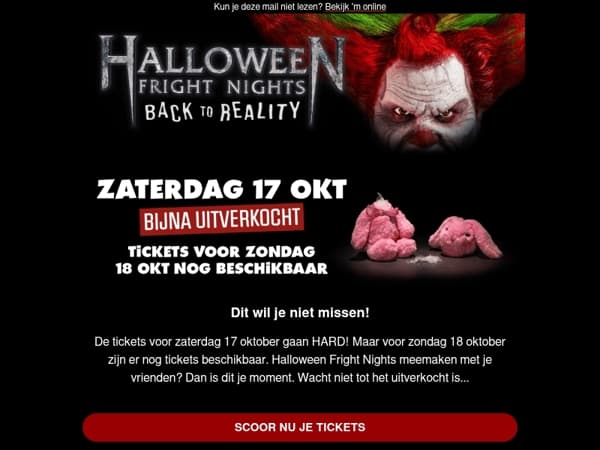 17 oktober: bijna uitverkocht! 😱