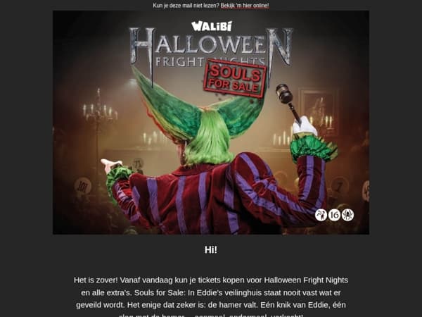 Verkoop Halloween Fright Nights is gestart 🤡