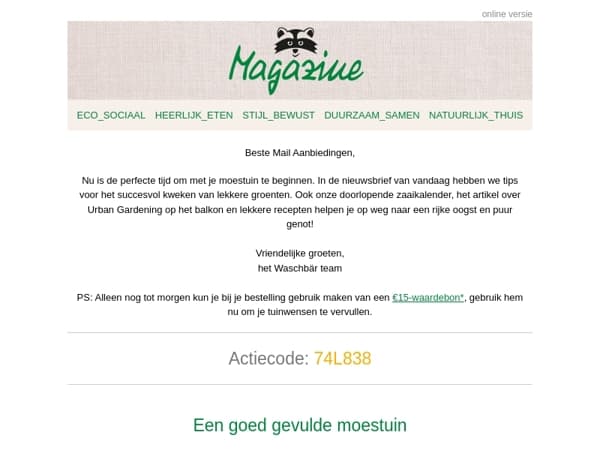 Moestuinieren 🐝🌿 De Waschbär-magazine nieuwsbrief voor jou
