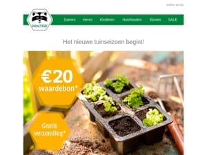  🔔 Nu met extra voordeel: €20 waardebon + gratis verzending!* 🌱 Het nieuwe tuinseizoen begint 