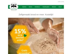 15% op je 💚-artikel & gratis verzending*  🎁 Ovenvers brood zelf bakken 🥖🍞