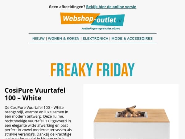 🎉 Freaky Friday = Vuurtafel / MPM Heater / Noodradio / Led Kaarsen / Torenkachel