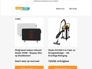 Indoor Heater FlinQ / Starks Nat- en Droogzuiger / En meer..