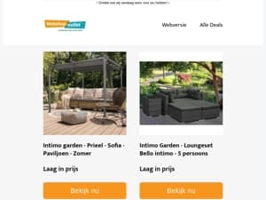 Zomerdeals - Prieel - Loungesetjes - Tuinartikelen