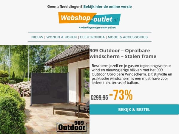 Intrekbare Windscherm van 909 Outdoor / Hangende Parasol / Ligbed met Afdakje / Aircoolers