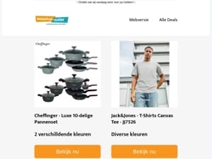 Luxe 10-delige Pannenset van Cheffinger / T-shirts Jack & Jones / HD Verrekijker FlinQ / Cheffinger Waterkoker