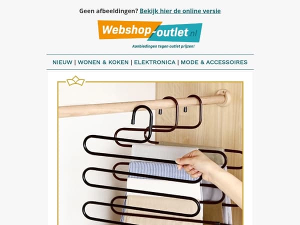 Opruiming - Broekhangers voor extra ruimte in de kledingkast / Dames Design Tas / Afslankband / Horoscoop Armband / 12 Liter Aircooler