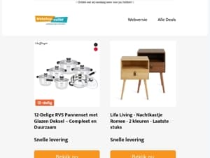 12-delige pannenset Cheffinger / Nachtkastjes Lifa Living / Kodak Batterijen / Wonder Eierpan