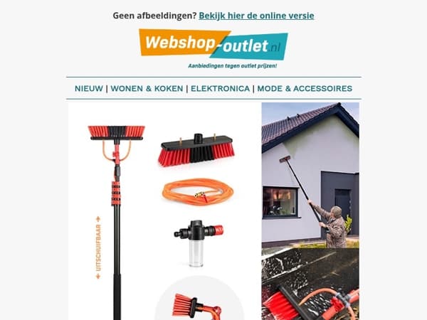 Telescopische Waterborstel / Torenventilator / Parasol met Hout / Uitrekbare Tuinslang