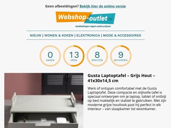 Gusta Laptoptafel / Ronde Wandrek / Bijzettafel / Duracell Batterijen / Lunchbox