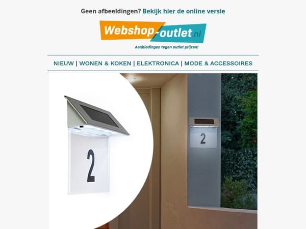 Verlicht huisnummer / Nespresso Koffie / Emma Airgrid Kussen / MPM Panelheater / Magnetisch Autoruit IJsscherm