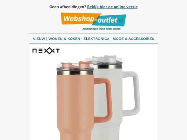 Thermosbeker met Rietje en Handvat / Led Kaarsen van FlinQ / Oordopjes van Dutch Orginals