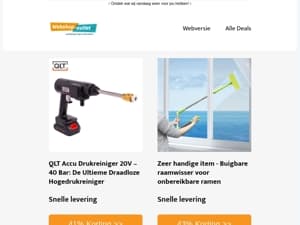 Draadloze Hogedrukreiniger / Buigbare Raamwisser / Ballin T-shirts / Kiki Hanglamp