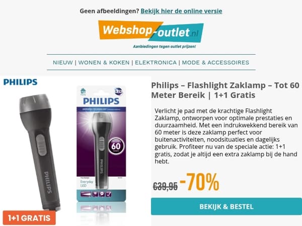 1+1 Philips Zaklampen Actie / Matras Wig / Puzzelplaat / Diervriendelijke Verjager / Tafellamp van FlinQ