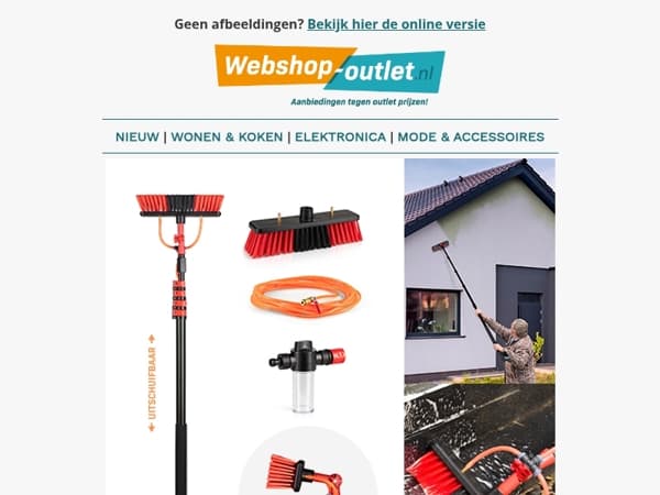 Wasborstel Max 7m lang / Premium Ligbed / Retro Fietspomp / FlinQ AeroGlow Smart Plafondventilator / Prieel Sofia