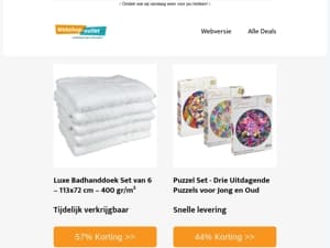 6x Badhanddoeken / Set van 3 Puzzels / En meer..