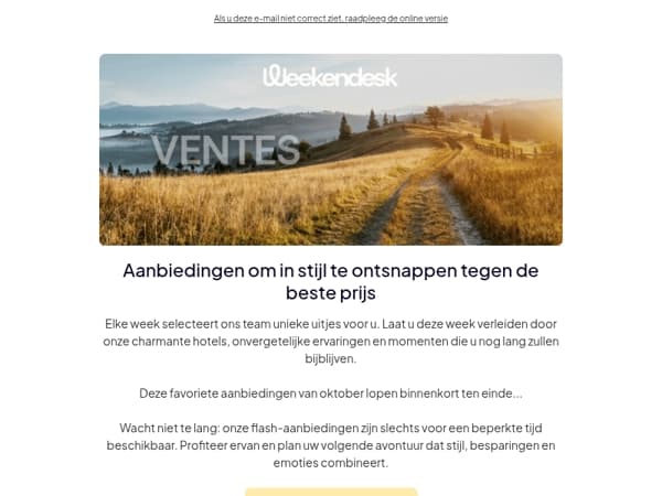 ⚡ Flashverkoop: laatste dagen voor onze favoriete uitstapjes van oktober