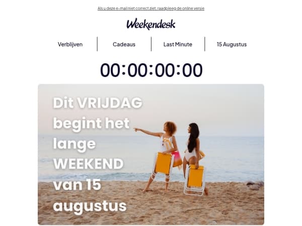 🔥 Dit vrijdag begint het lange weekend van 15 augustus… nog geen plan?