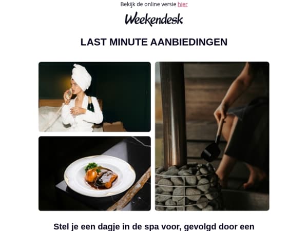 Last-minute verblijf met spa en diner inbegrepen 🧖‍♀️ 🍽️