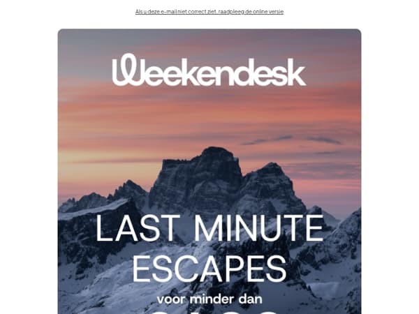 LAST MINUTE AANBIEDINGEN! Voor minder dan €100