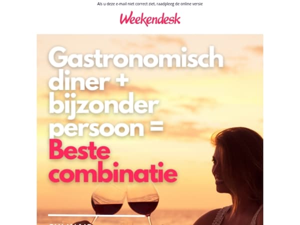 🍴Geniet van je uitje met diner inbegrepen