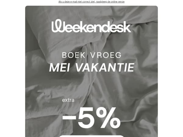 BOEK VROEG: de beste prijzen voor mei