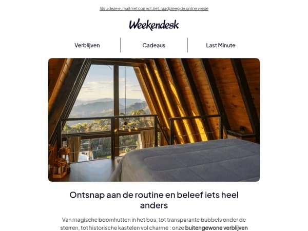 Slaap in een boomhut, een bubbel of zelfs een kasteel 🏰