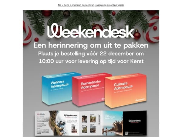 Laatste uren om je cadeaubox op tijd voor Kerst te ontvangen
