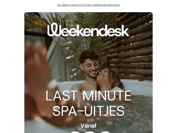 LAST MINUTE AANBIEDINGEN! Spa-uitjes vanaf €80