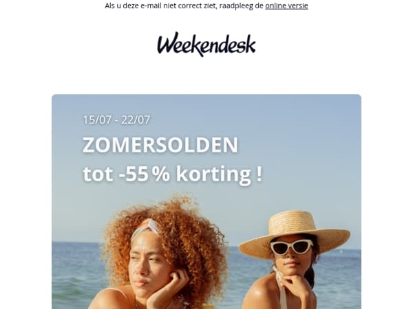 Doe het voor jezelf: ontsnap met ZOMERSOLDEN tot -55 % 💛