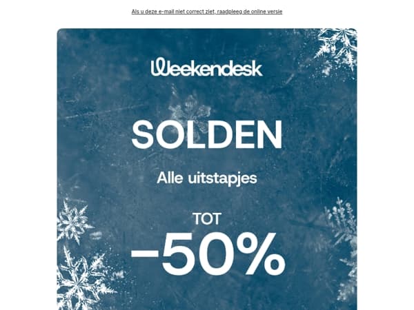 WINTER PROMO: tot -50% korting! Laatste kans
