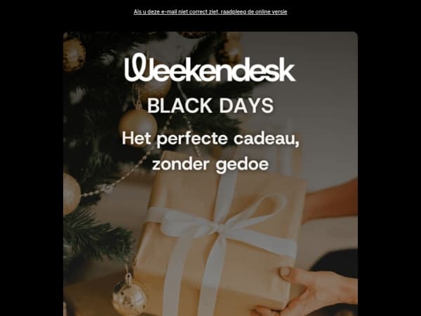 De Black Days beginnen: profiteer van € 20 korting op al onze cadeaus