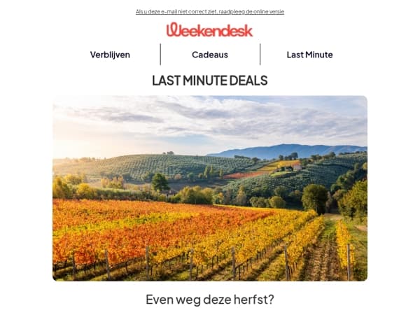 ⏳ Last Minute uitjes vanaf €62: Herfst & wijn