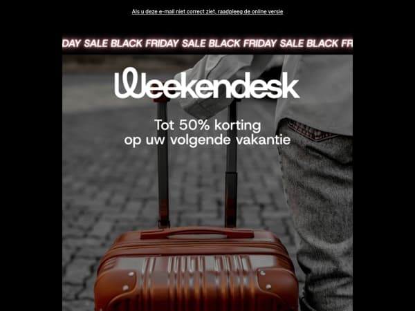 Daar gaan we: uw Black Days met tot wel 50% korting op uw perfecte winteruitje!
